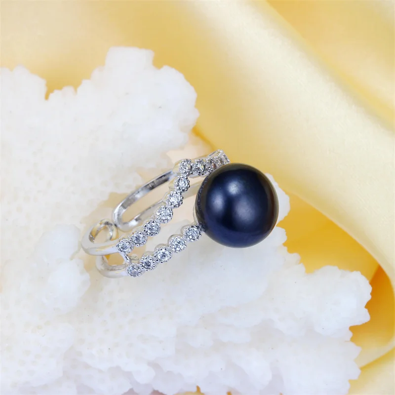 YWYC 8-9 мм открытые регулируемые кольца с пресноводным жемчугом для женщин