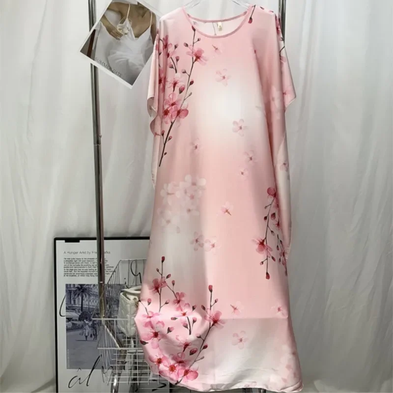 Женская элегантная ночная рубашка с принтом павлина свободная одежда для сна