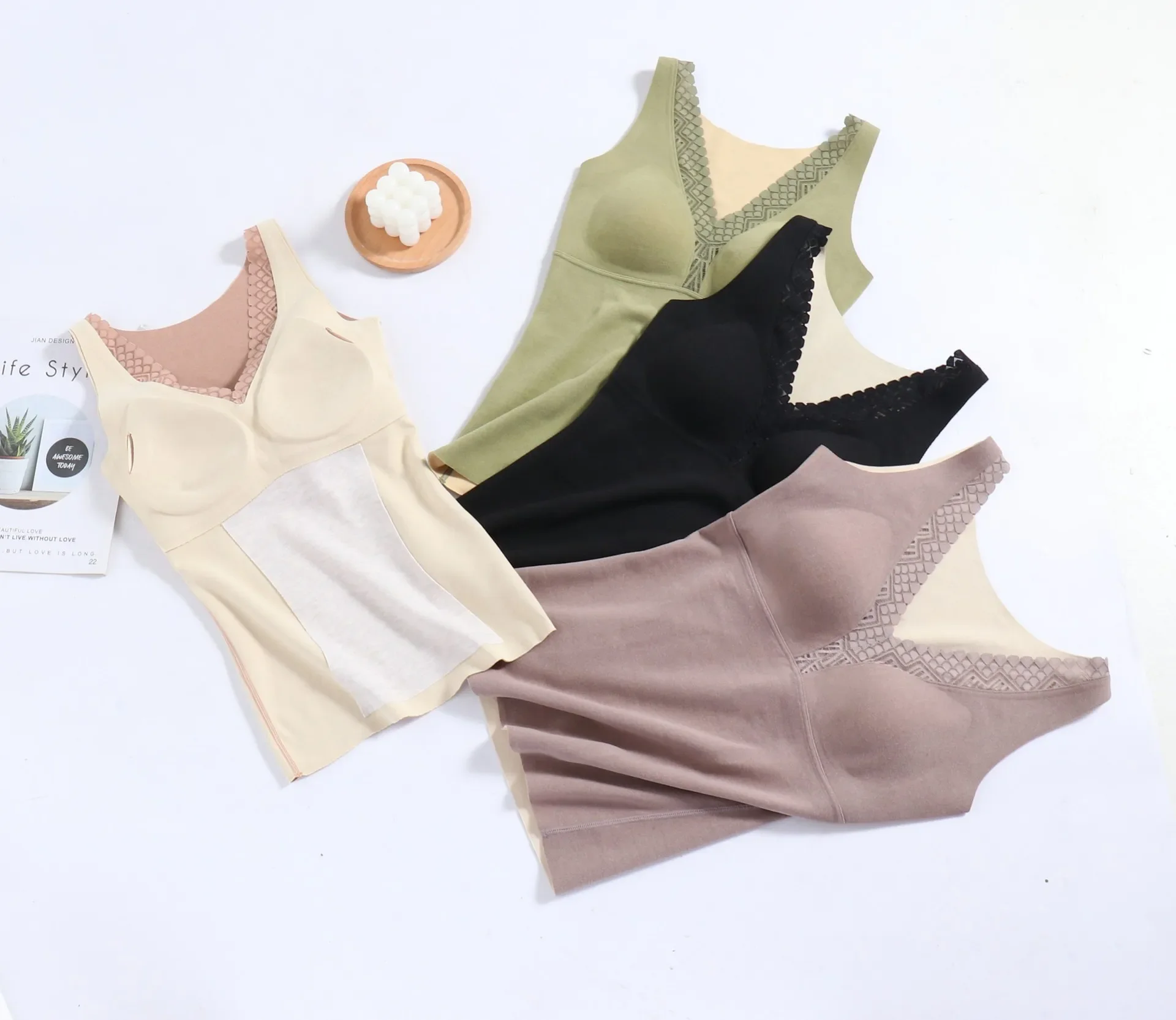 Осень/зима самый теплый кашемировый топ шелковый корректирующий фигуру