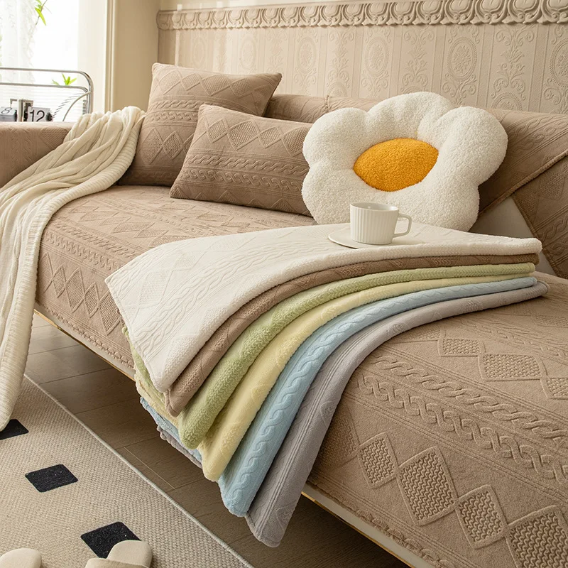 

Thicken Plush Sofa Towel European Universal Sofa Cover Non-Slip Resistant Couch Cover Sofa Towel for Living Room Decor Cushion