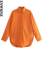 xnwmnz 2022 spring autumn women fashion oversize loose linen shirt casual long sleeve female chic shirt