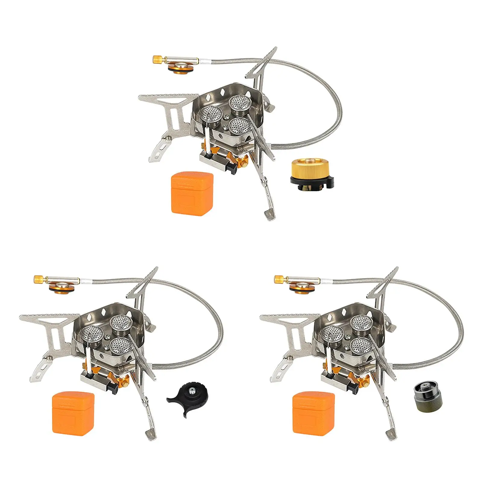 

Outdoor Camping Gas Stove with Piezo Ignition Windproof Cooker Gear