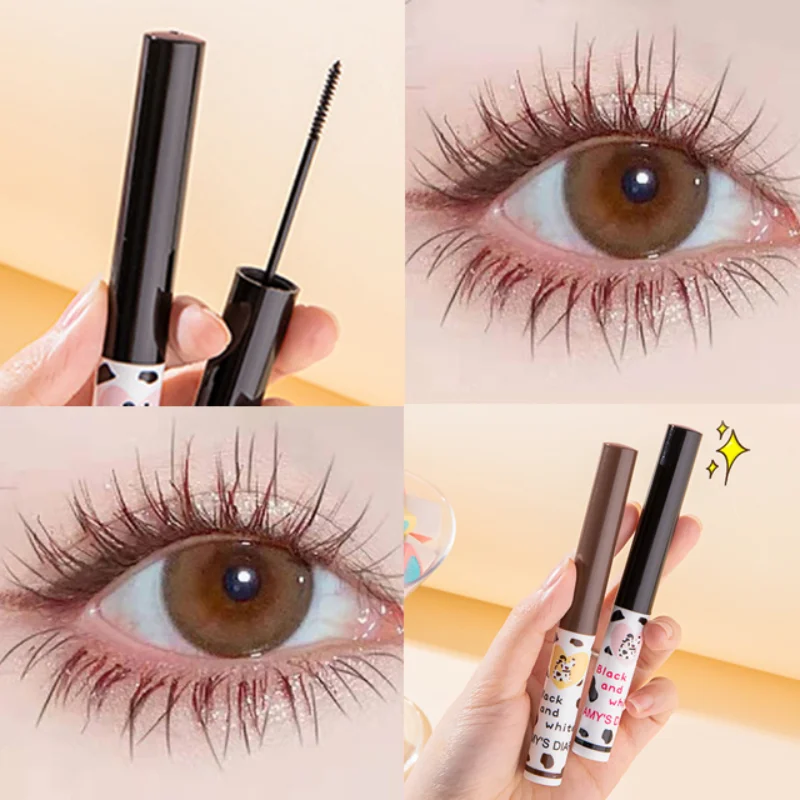

Ultra-fine Brush Mascara Waterproof Silk Fiber Eyelash Extension Mascara Eye Lashes Lengthening Curling Long-lasting Makeup