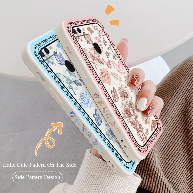 

Side Print Flowers Phone Case For OPPO A9 A5 A7 A5S A3S A12 A15 A15S A16 A54 A74 A31 A33 A53 2020 A72 A83 A92 4G 5G Silicone Cov