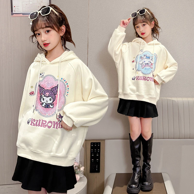 

Kuromi Girls Autumn Clothes Y2K Sanrio Kids Sweatshirts Sweatpants Cinnamoroll Children's Top and Bottom Set Children's Clothing