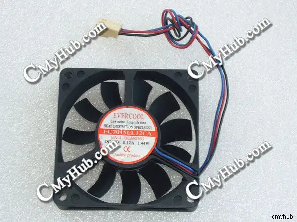 Вентилятор охлаждения для EVERCOOL EC7015LL12CA 12 В постоянного тока 1 44 А 7015 Вт дюйма 7 см 70