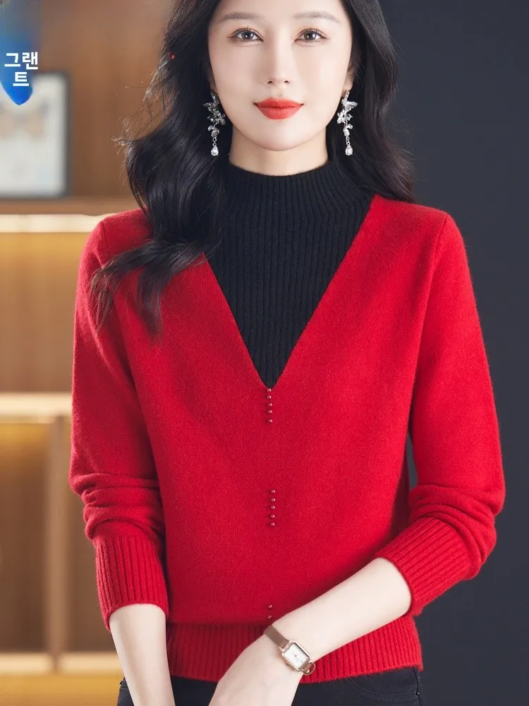 Hengyuanxiang новое женское платье среднего возраста двухсекционная трикотажная