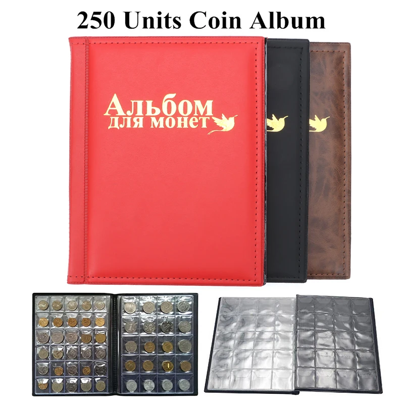 

1PC 250 Units Coin Album for Coins Collection Book Home Decoration Photo Album for Collector Gifts Supplies Coin Holder