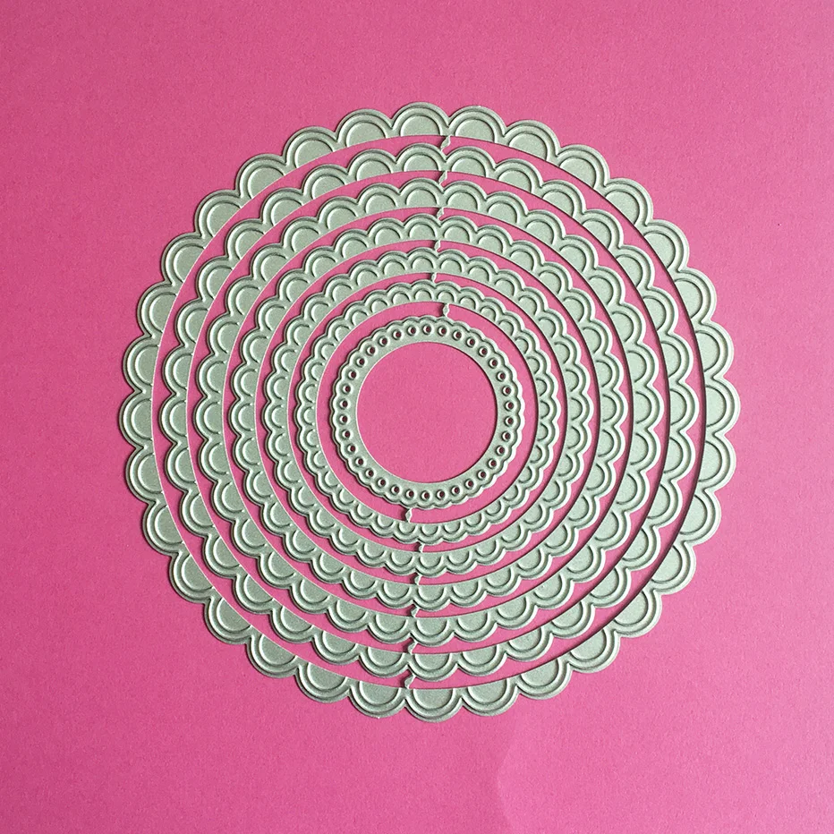 Круглая рамка с кружевом для скрапбукинга вырезанные штампы оформление сделай