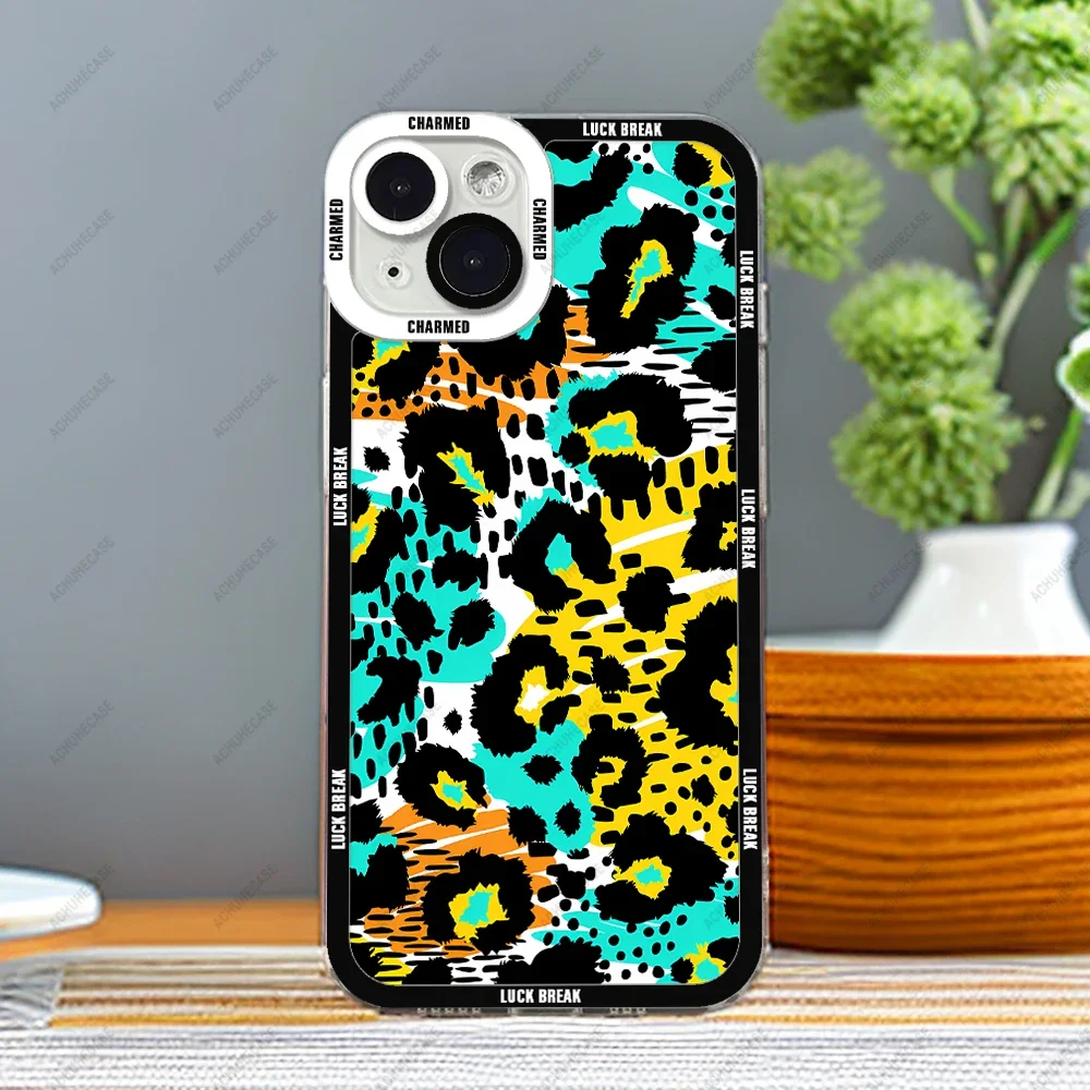 Чехол для телефона с леопардовым принтом iPhone 16 15 14 13 12 Plus Pro Max Mini 11 XS X XR мягкий