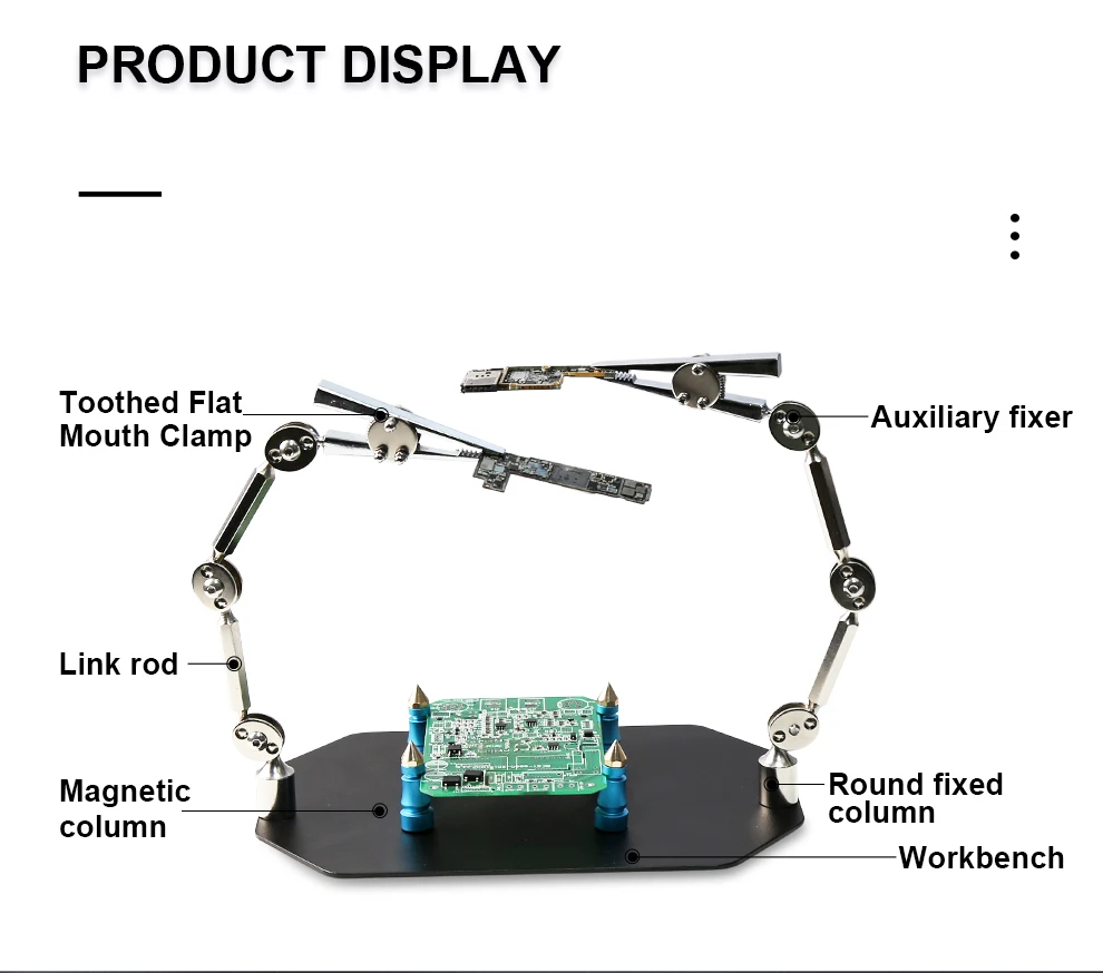 

BST-168K Desk Clamp Soldering Station Holder PCB Alligator Clip Multi Helping Third Hand Tool for Welding Repair