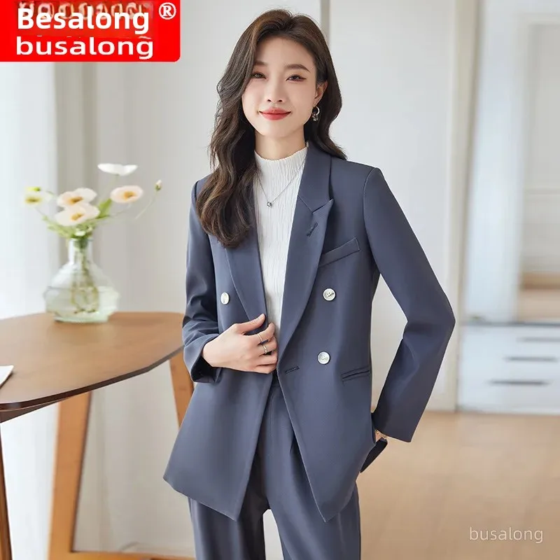 2023 New Women's Long Sleeve Professional Western-style Suit Trousers Official Interview Sales Workwear 329
