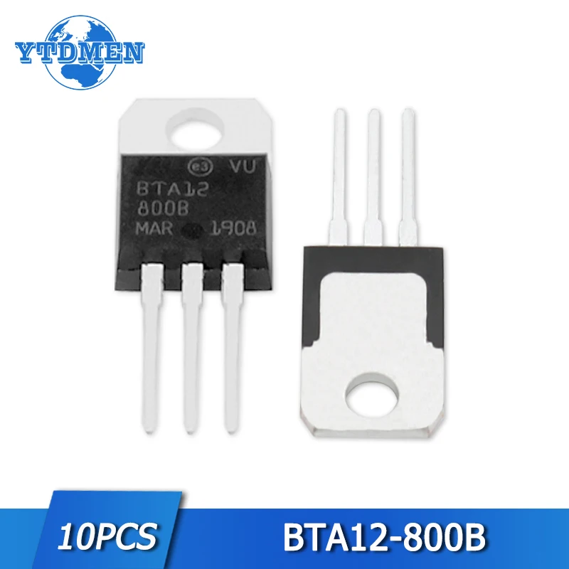 

10pcs BTA12-800B Transistor set BTA12 12A 800V Triac Alternistor TO-220 Logic Level and Standard Triacs Transistors Kit