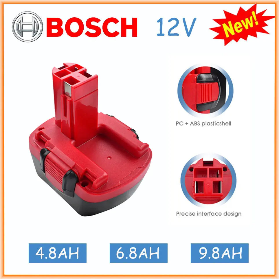 

Bosch 12V 4800mAh/6800mAh/9800MAH Ni-CD Battery for Bosch Drill PSR 12 GSR 12 VE-2,GSB 12 VE-2,PSB 12 VE-2, BAT043 BAT045 BTA120