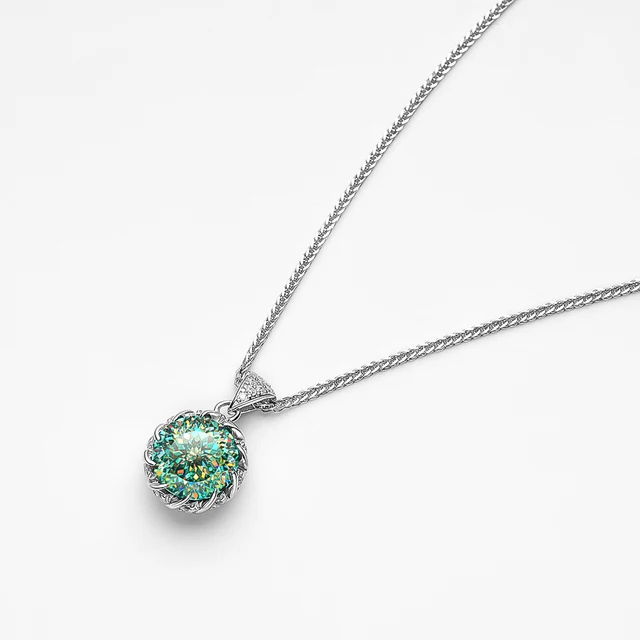 Pendant Necklace S925 Sterling Silver Emerald - Luxury Fine Jewelry 2