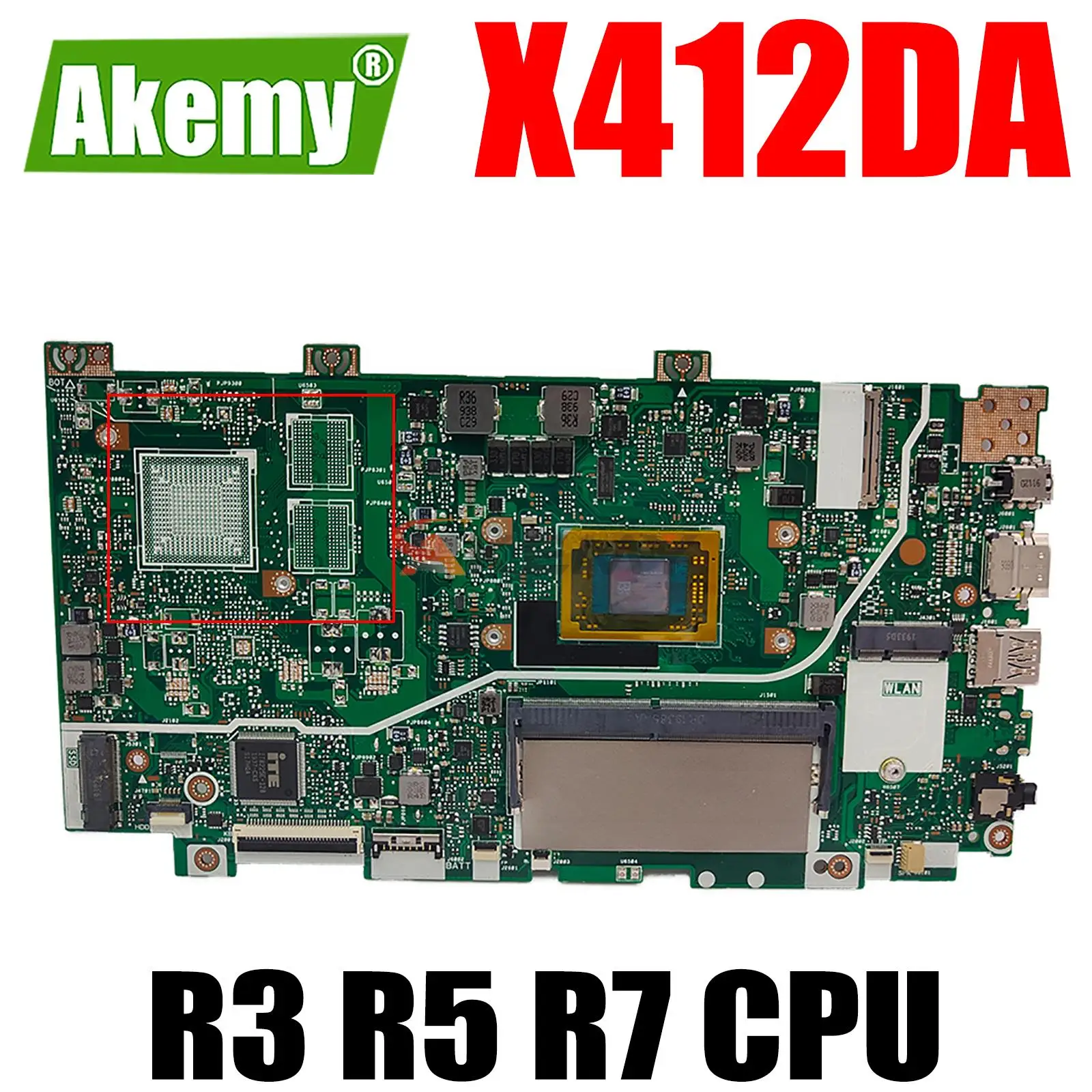 

X412DA Motherboard with AMD R3-3200 R3-3300 R5-3500 R7-3700 CPU for ASUS X412DK A412D F412D X412D Laptop Motherboard Mainboard