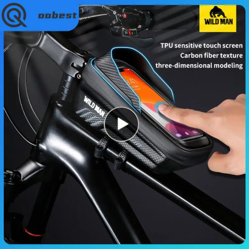 

Ipx4 Waterproof Saddle Bag Double-layer Mesh Bag Riding Equipment Sensitive Touch Screen Hard Shell Carbon Lines Bicycle Bag 1l