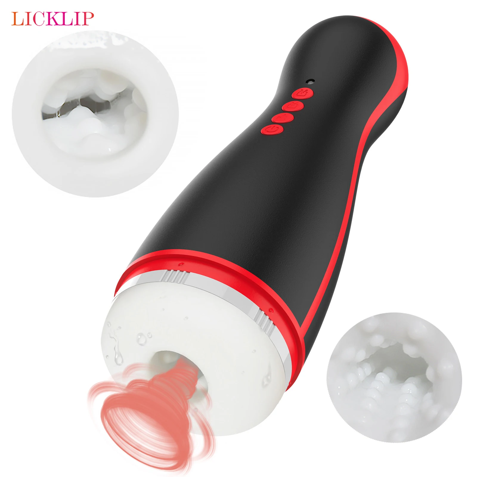 LICKLIP Sucking Airplane Cup Male Automatic Heated Vibrating Masturbator Sex Toys