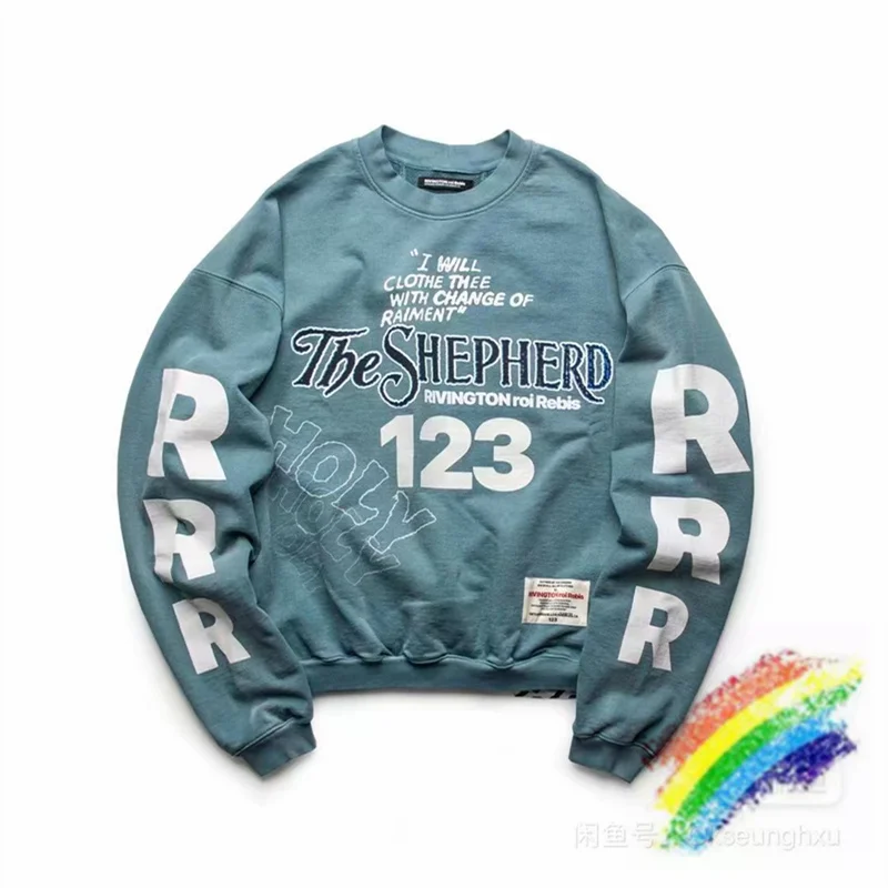 

Vintage Rrr123 Holy Club Sweatshirts Men Women 1:1 Best Quality Washed Rrr-123 Crewneck Loose Hooded