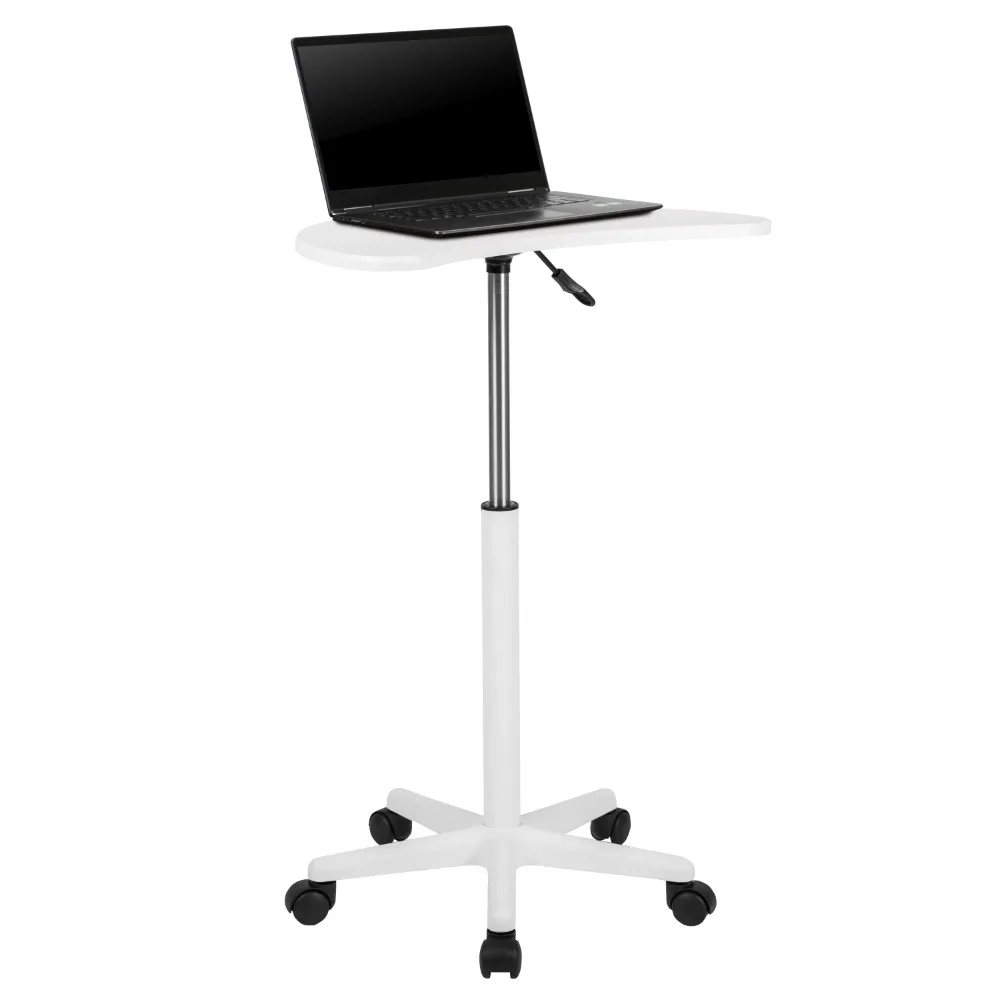 

White Sit to Stand Mobile Laptop Computer Desk Freight Free Furniture Desks Office