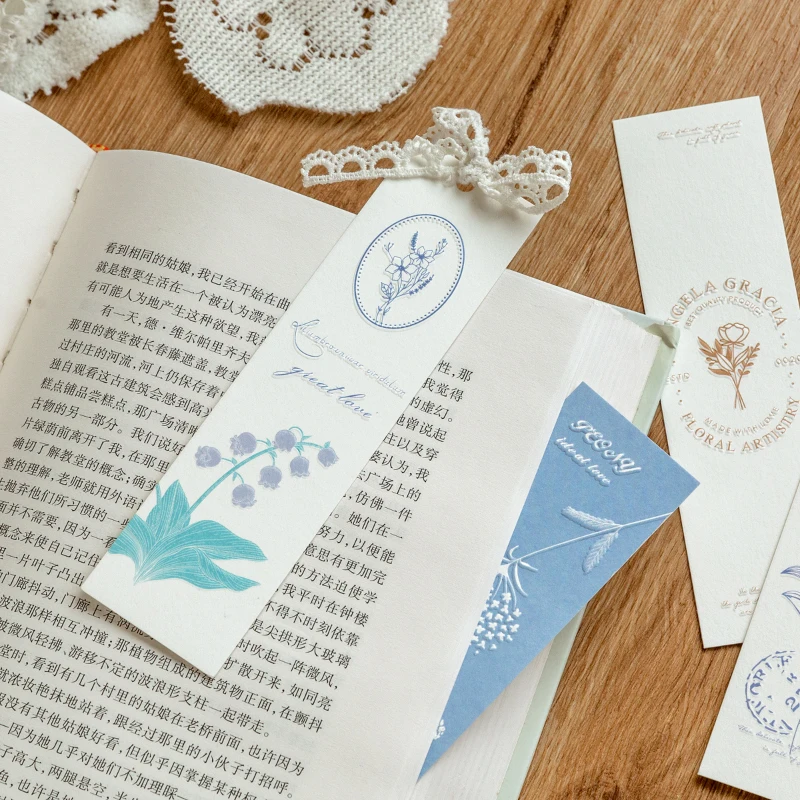 20pcs Natural Imprinting Retro Embossed Letterpress Bookmark Bullet Journaling Accessories Aesthetic Student Supplies Bookmarker - купить по