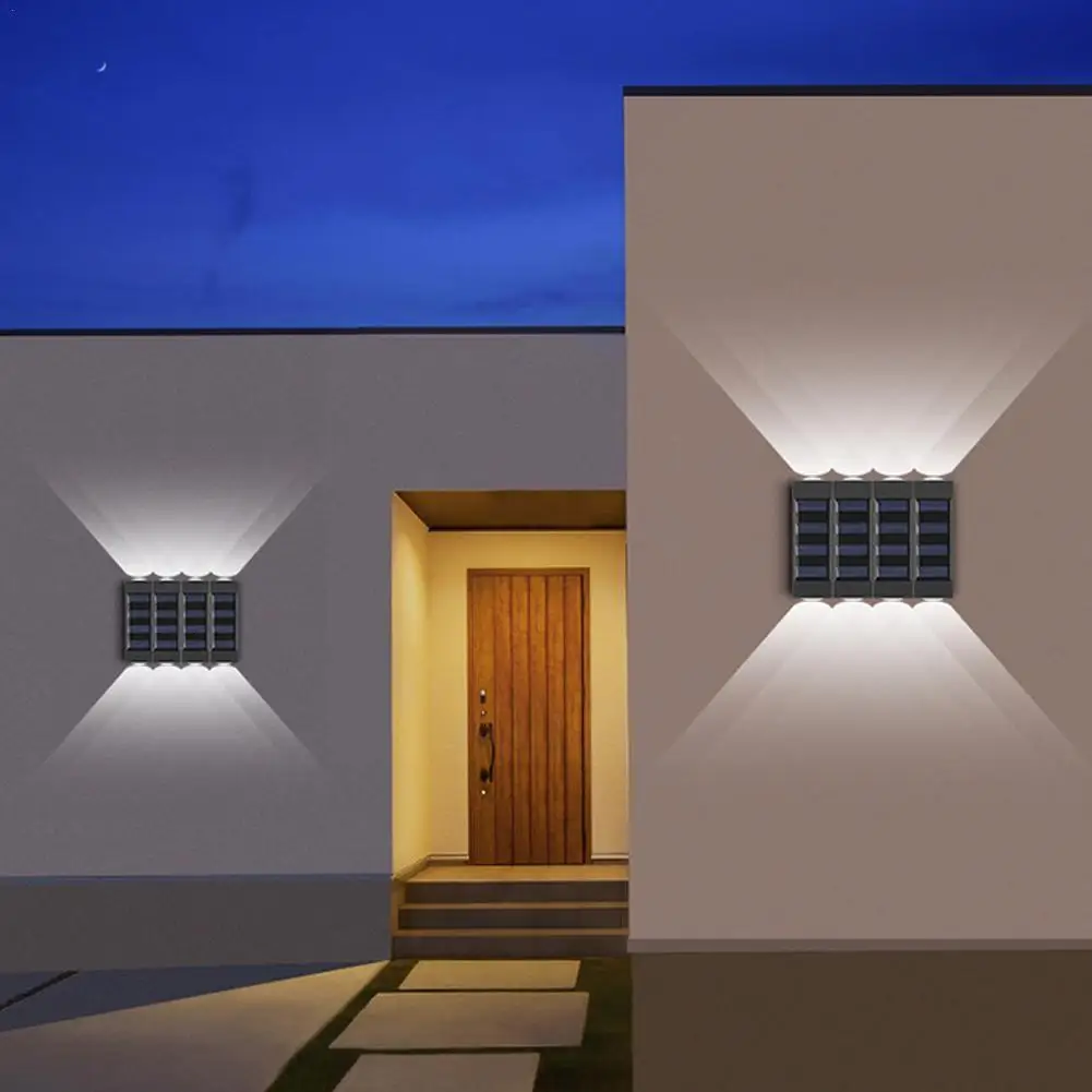 

Светодиодный настенный светильник на солнечной батарее, водонепроницаемый светильник с питанием от солнечной батареи, настенные светильн...