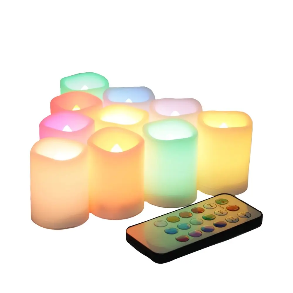 

Flickering Battery Operated Color Changing Flameless LED Votive Candles with Remote Long Lasting Decorative Multi Colors Candle