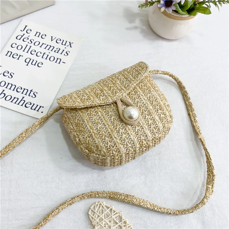 

Summer Women's Straw Bag Weaving Pearl Designer Square Shoulder Bags for Women 2022 New Seaside Travel Female Beach Handbags