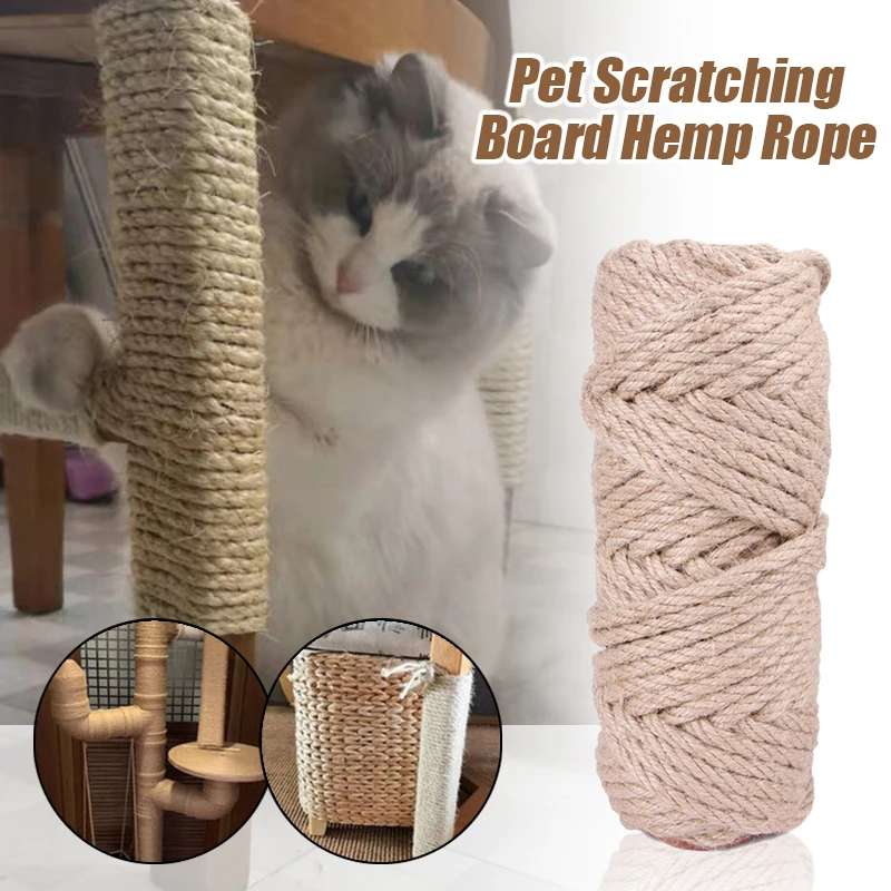 

10/30M Natural Jute Scratch Guards Rope Pet Cat Scratching Twine Sisal Hemp Twisted Rolls Macrame Paw Claw Furniture Protector