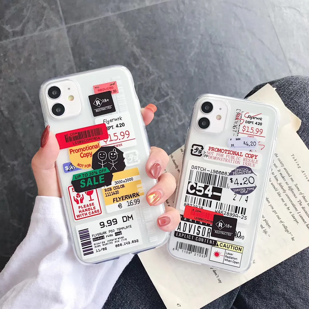 Силиконовый чехол для iphone прозрачный каркас с отделкой код барры XS XR 11pro Max 7 8 |