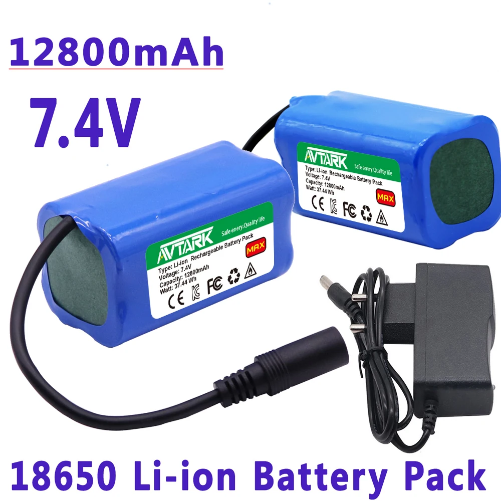 

7.4V 12800Mah 6800Mah Battery for T188 T888 2011-5 V007 C18 H18 So on Remote Control RC Fishing Bait Boat Parts 1/3pcs