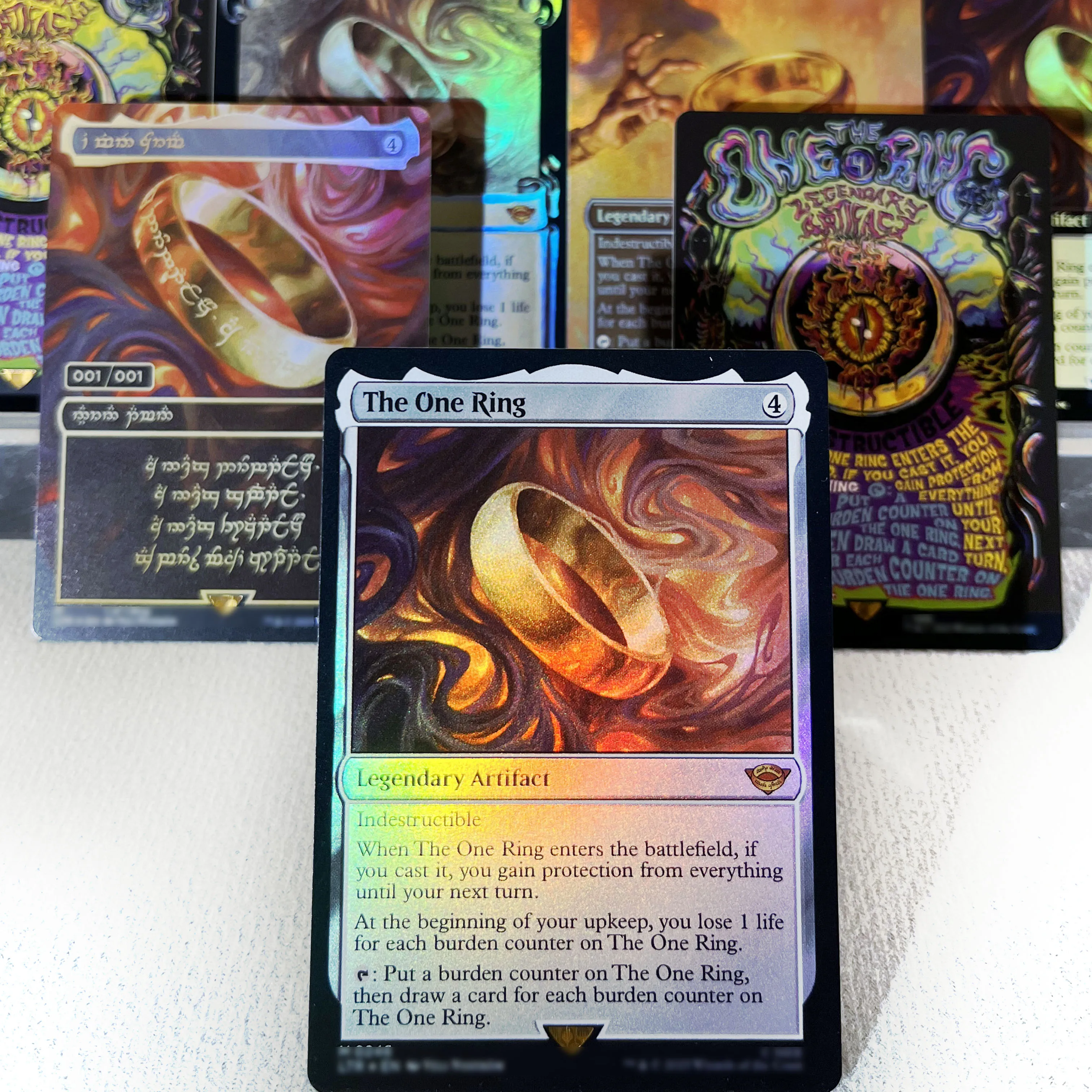 Фото LTR FOIL3-01 Tcg прокси волшебные карты The One Ring Dawn of a New Age Shadow of the Enemy Hew the Entwood собирается №1