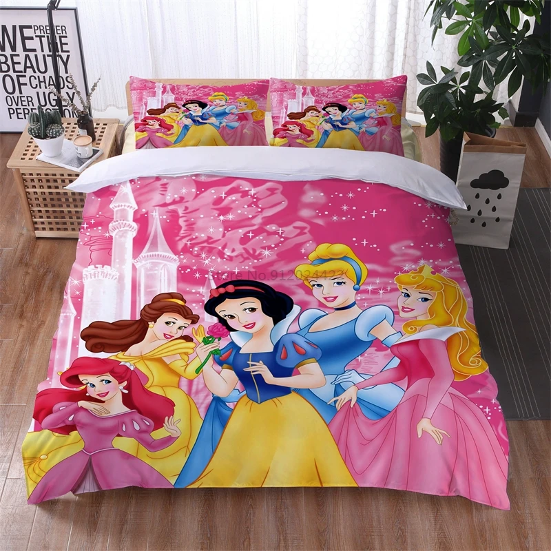 

Disney Snow White Cinderella Aurora Princess Duvet Cover Sets Pillowcases Au Eu Single Double Queen King Bedclothes Bedding Set