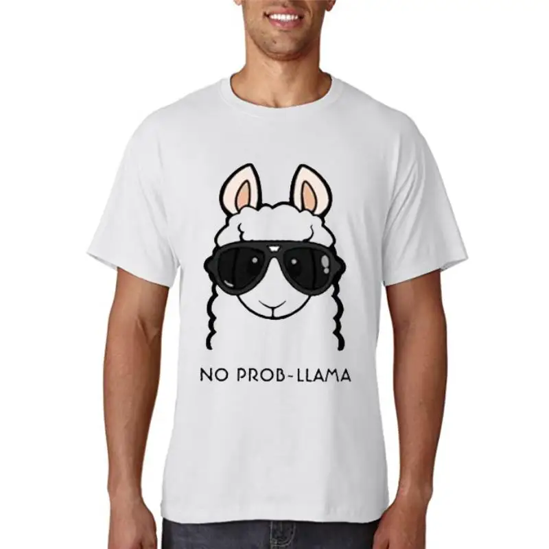 

Women's Foshion T-shirt Letter Print No PROB-LLoMo Short Sleeve Shirts Cool Sheep Printed Tees