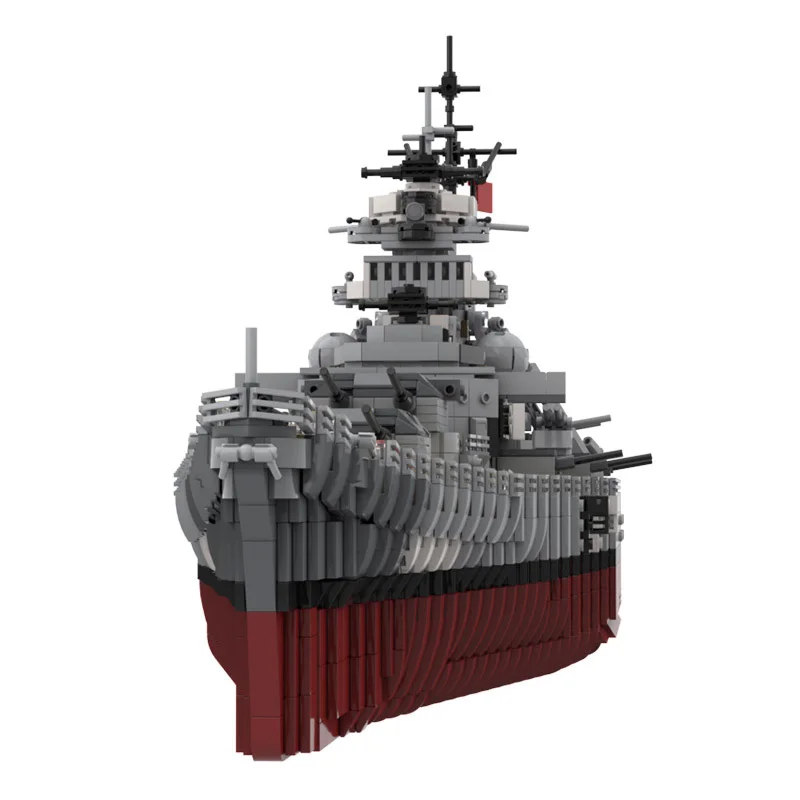 MOC Bismarck Naval Ship Military Cruiser Model Building Blocks War Battle Toy High-tech DIY Children Brithday Gifts Toys |