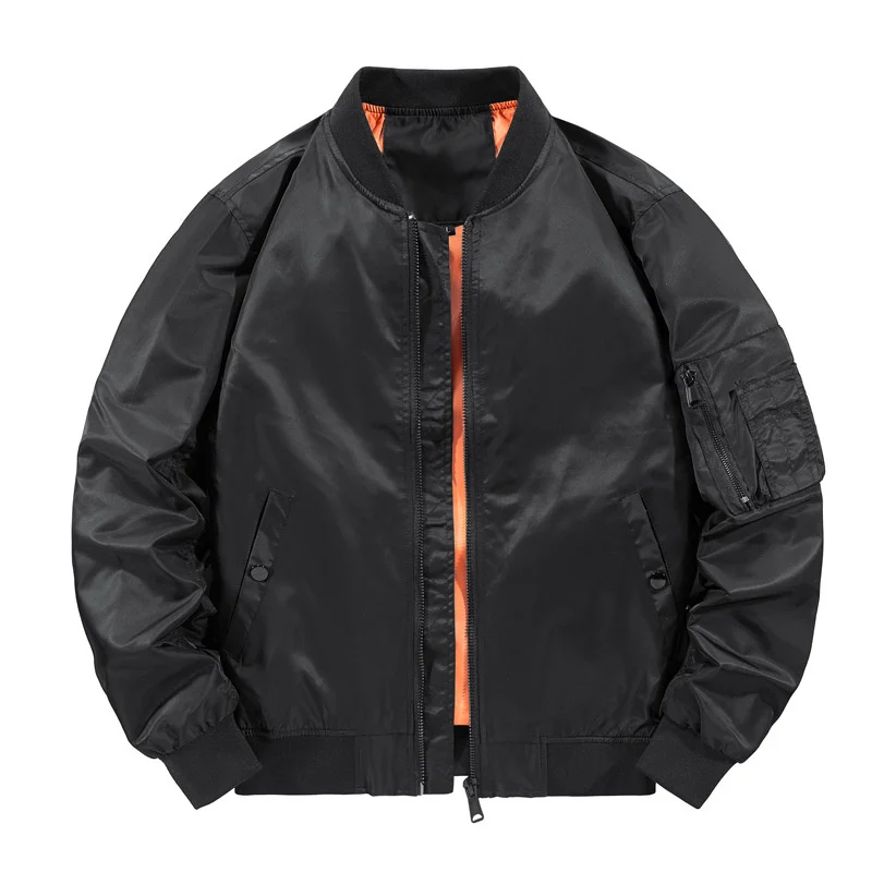 

Spring Autumn Military Jacket Men Outdoor Casual Air Force Bomber Solid Color Flight Coat Varsity For