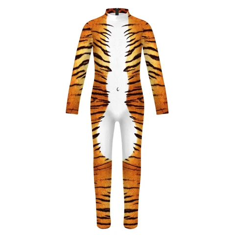 Модный Забавный креативный костюм для косплея VIP, тигр, волк, молочная корова, детское боди с принтом Zentai, комбинезон, одежда для Хэллоуина из спандекса