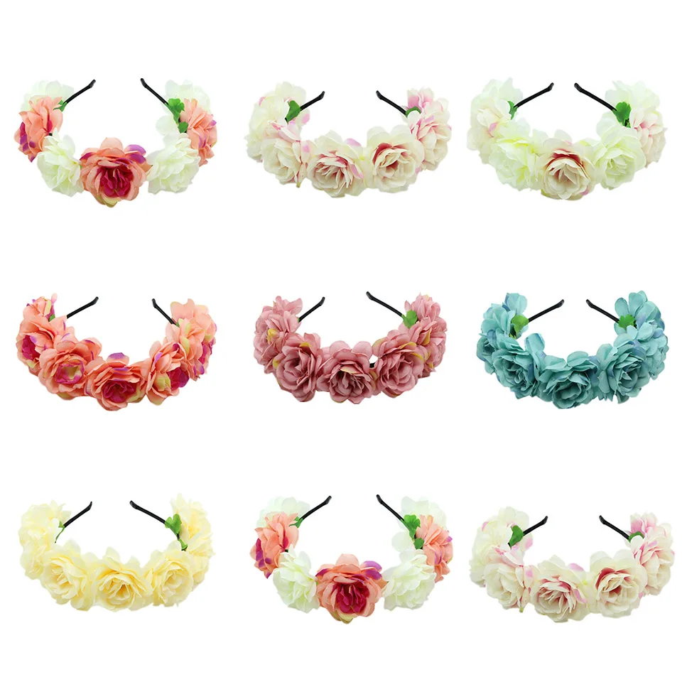 Цветочная корона для волос аксессуары Цветы для женщин и девушек Гирлянда на голову Принцесса головной убор.