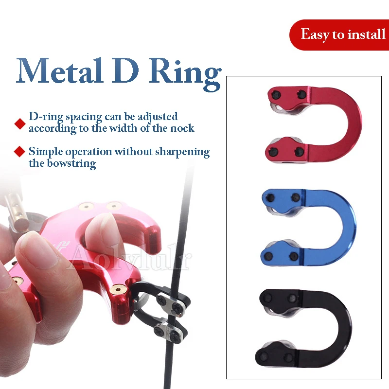 

Archery Metal D Ring Aluminum U Nock Bowstring Safety Rope Bow Release Buckle Aid Compound Bow Hunting Shooting Accessories