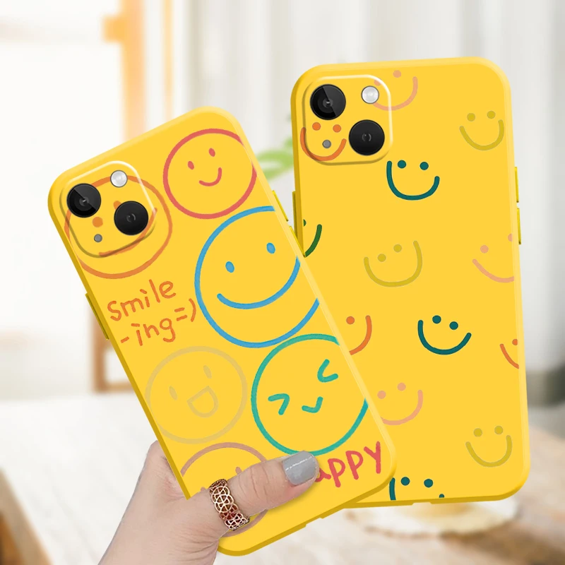 

iPhone White Case For iPhone Xr 13 11 12 8 Xs 7 6 SE 6s Plus Mini ProMax 12 2020 XR X Max Smile Face Phone Case For Cover
