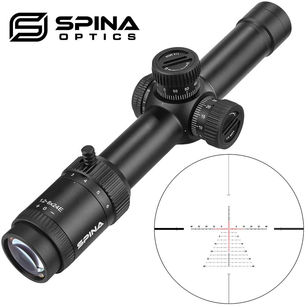SPINA HD FFP/SFP 1.2-6X24 E Red/Green Illuminant Hunting Sight Riflescope Tactical Rifle Scope With QD Mount