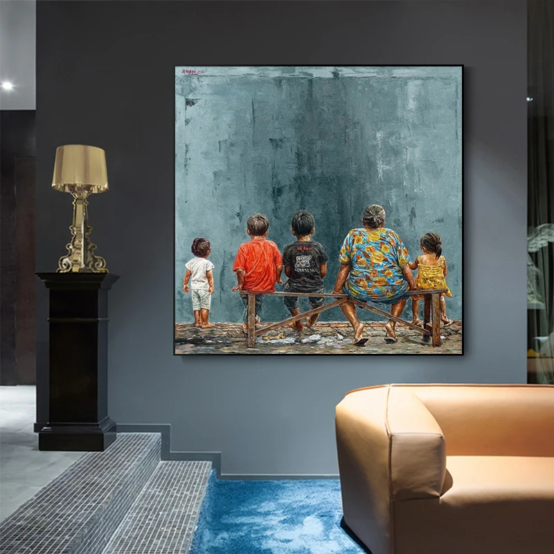

The Back of The Homeless Posters and Prints Famous Painting on Canvas Wall Art Pictures for Living Room Home Decor Cuadros