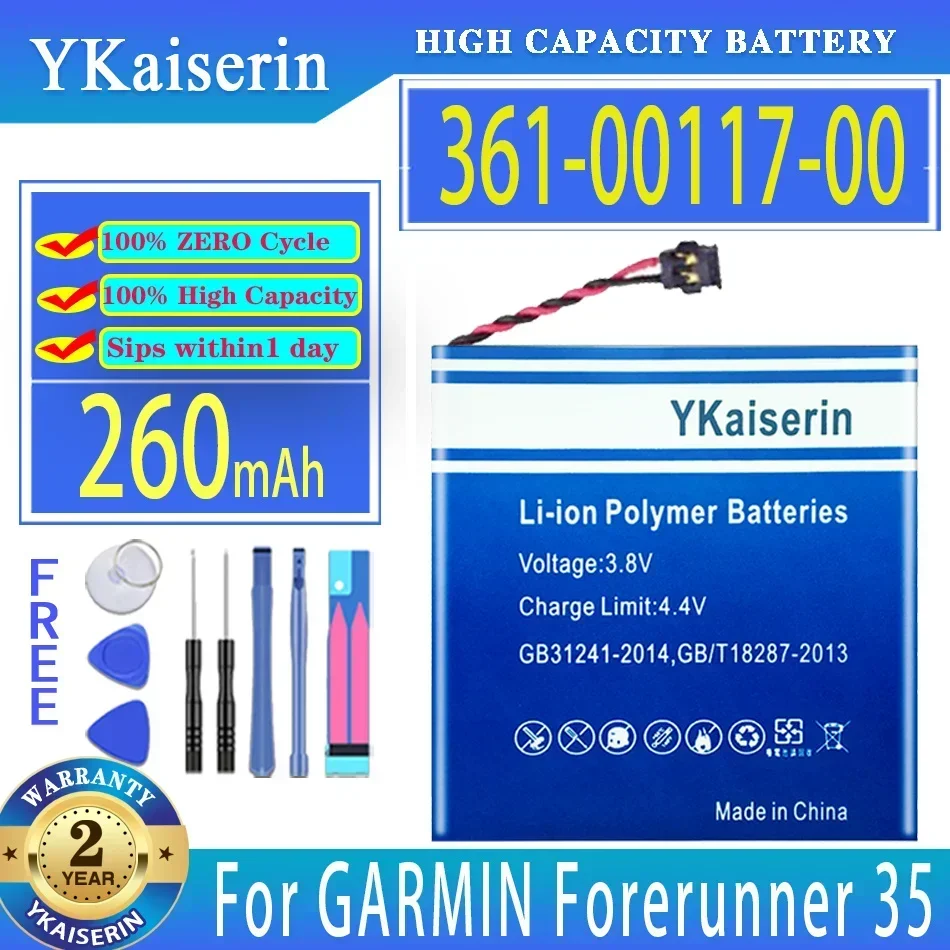 YKaiserin Аккумулятор 361-00117-00 ( 401920 ) 260 мАч для умных часов GARMIN Forerunner 35 Approach S40 Vivoactive 4S