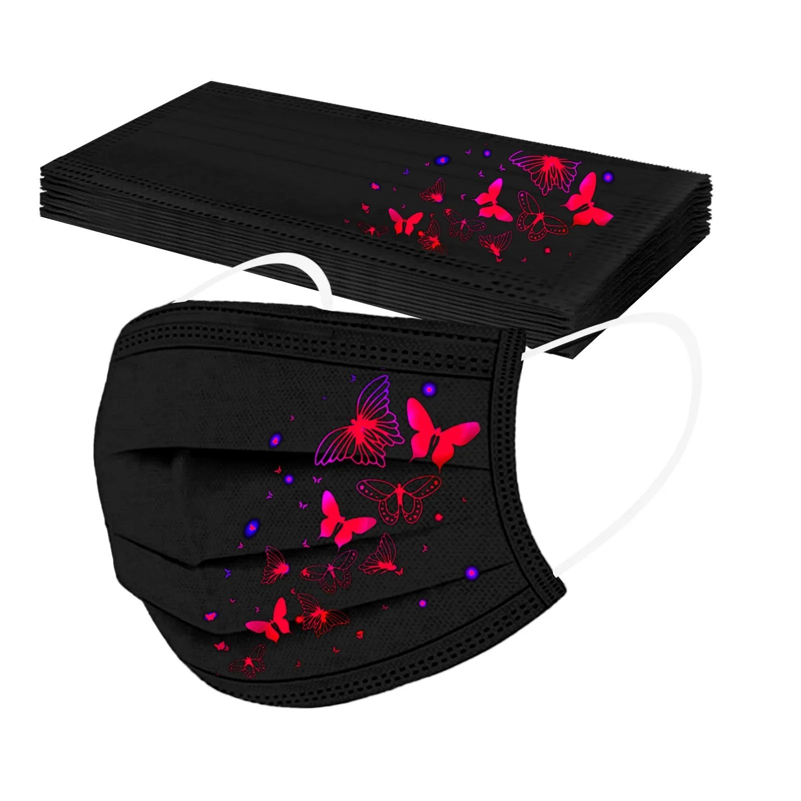 Маска одноразовая Защитная с принтом бабочки для взрослых 10 шт. |