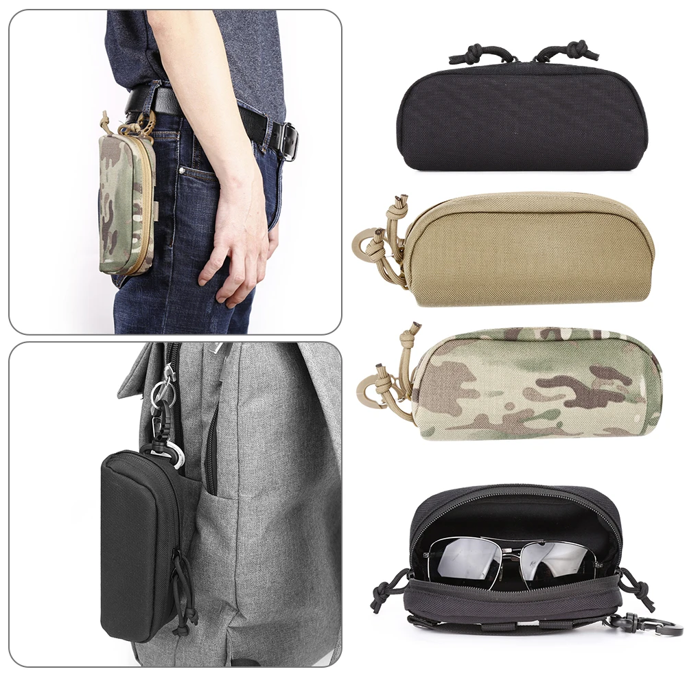 

Molle Tactical Eyeglass Pouch Sunglasses EDC Waist Pack Utility Military Army Hunting Accessories Organizer Eyeglasses Case Bag