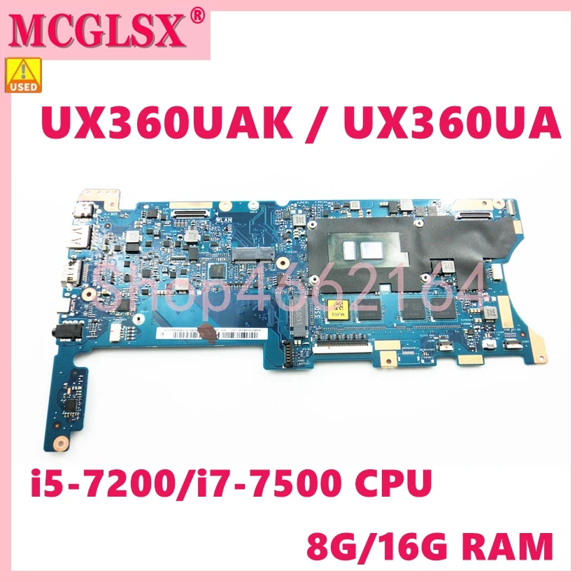 

UX360UAK i5/i7-5th Gen CPU 8G/16GB RAM Mainboard For ASUS ZenBook UX360U UX360UA UX360UAK Laptop Motherboard 100% Test Work Used