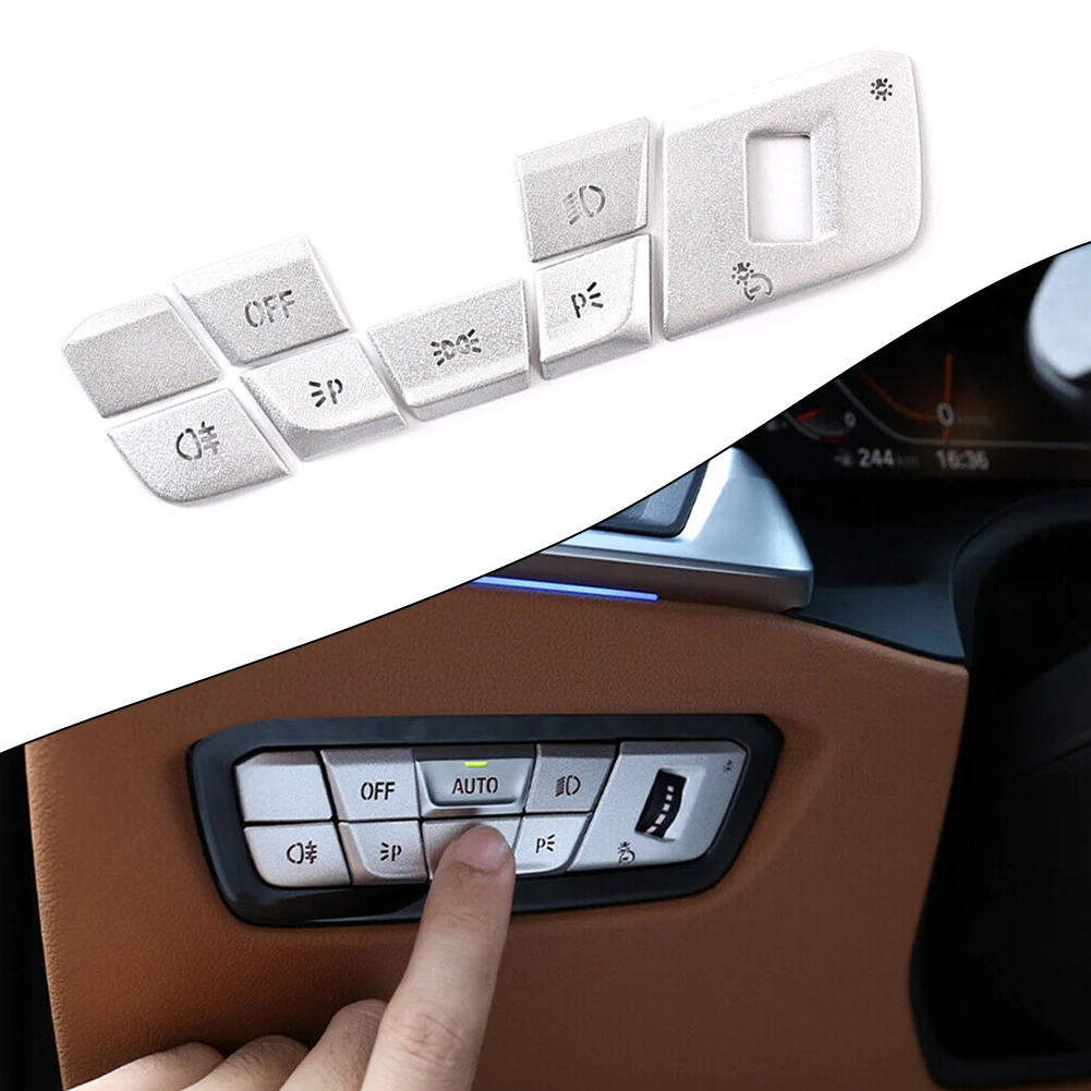 

Alloy Headlight Switch Button Sticker Protect Patch For BMW 3 Series G20 2020-22 Headlight Switch Button Cover Trim Protective