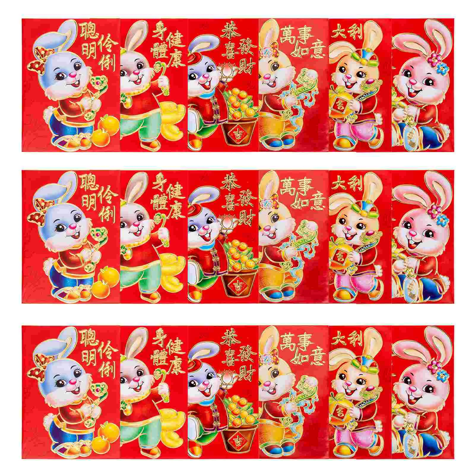 

Red Year Money Envelopes Envelope Chinese New Packet Bag Rabbit Festival Spring Packets Bunny Pocket Hong Bao Paper Lucky Luck