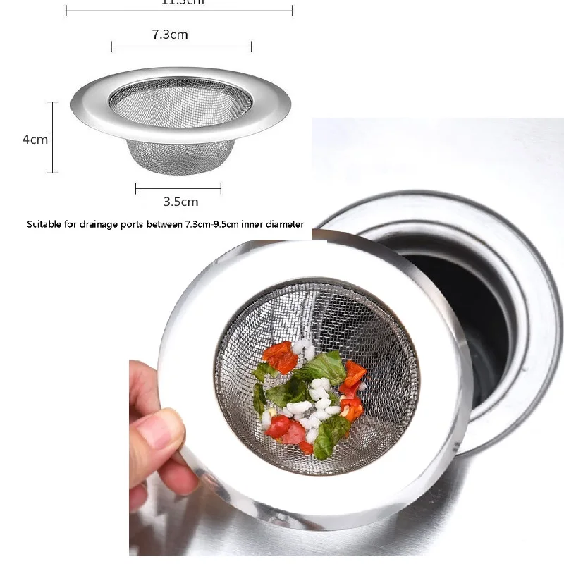 

4.45in Strainer Stainless Steel Sink Funnel Anti Blocking Sink Dishwasher Basin Floor Drain Sewer Hair Strainer