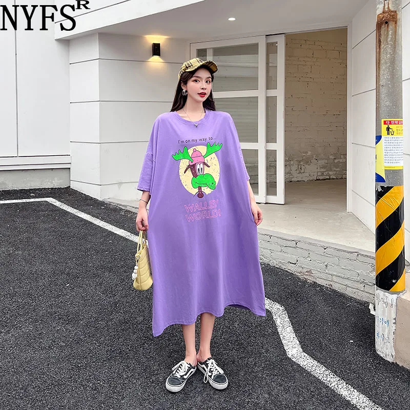

Женское платье с пышными рукавами NYFS, свободное Хлопковое платье в Корейском стиле, модель 2022 года